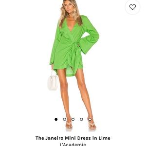 L’Academie Janeiro Mini Dress in Lime